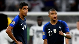 Varane and Mbappe during International duties for France